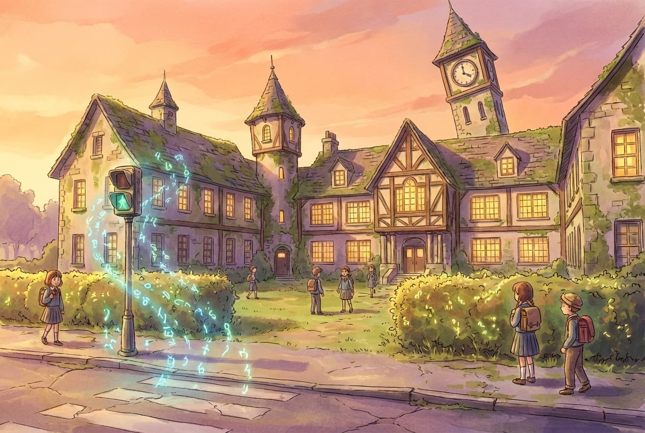 Strange Middle School at golden hour